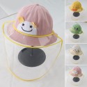 Kids Dustproof Cartoon Protective Hat Face Shield Anti Saliva Detachable Cap Baby Summer Outdoor Bucket Hat Lovely Beach Cap Hat