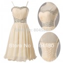 Ladies Sexy Spaghetti straps sequins Chiffon Short party Gown short Cocktail Party Dresses CL6017