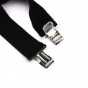Men Brace 35MM Black Adjustable Elastic Plain Men Braces Suspenders Lengthened Strap Male Clothes Accessories