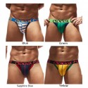 Men's Briefs Sexy Stretchy Briefs Low Rise Jockstrap G-String Thong T-Back Letter Pattern Male Underpants Cotton Underwear