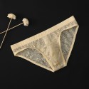 Men's briefs Sexy Low Waist Lace underwear male fashion underpants Transparent Bikini Ice Silk Breathable Y-Front Briefs