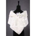  Ivory Warm Faux Fur Wedding Bride Wrap Shawl Cape Tippet Bridal Jacket Coat Accessories CL4941