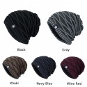 New Winter Hat Men Solid Color Knitting Wool Beanies Autumn Winter Warm Comfortable Hat Outdoor Accessories Thick Cotton Hats