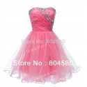  sexy Sleeveless Knee-Length Beading Formal Prom Dresses Short Evening Party Ball Gown Homecoming dress Lace up back CL4503