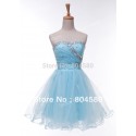  sexy Sleeveless Knee-Length Beading Formal Prom Dresses Short Evening Party Ball Gown Homecoming dress Lace up back CL4503