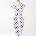 New Fashion 2015 Plaid Flower Print Polka Dots Pencil Dress Vintage 50s dresses Pin Up Retro Rockabilly Summer Party Gown D7597