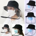 Outdoor Bucket Hats Women Men Anti-fog Protective Cap Fisherman Hat With Clear Face Cover Anti-saliva Saliva-Proof Dust-Proof