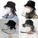 Outdoor Bucket Hats Women Men Anti-fog Protective Cap Fisherman Hat With Clear Face Cover Anti-saliva Saliva-Proof Dust-Proof