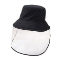 Protective Facial Cover Particulate Anti-Spitting Hats Transparent Dustproof Black Unisex Women/men Bucket Hats
