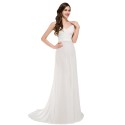 Robe de Soiree FloorLength Chiffon Party Dress Wedding Events Long Cheap Bridesmaid Dresses White Cap Sleeve Engagement Gown GK7