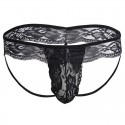 Sexy Mens Floral Lace Briefs Jockstrap Pouch G-string Underwear Sissy Underpants