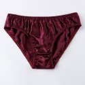 Summer Men Solid Color Soft Silk Sexy Undies Breathable Comfortable Low Waist Triangle Brief Underpants