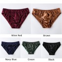 Summer Men Solid Color Soft Silk Sexy Undies Breathable Comfortable Low Waist Triangle Brief Underpants