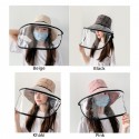 TPU + Cotton Dust-proof Anti-fog Protective Cap Fisherman Hat With Clear Cover Anti-saliva 56-58cm/ 22-22.8 Inch