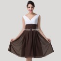 Unique Double V Neck Mid-Calf Business Summer Women dress Short Cocktail dresses Formal Party Gown for Special Occasion CL6249