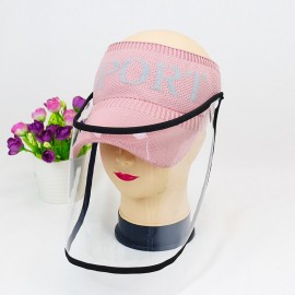Unisex Anti-saliva Adjustable Face Shield Cover Outdoor Baseball Cap Dust-proof Hat And Dust-proof, Transparent Bezel Design