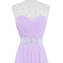 Vestido Lilas Purple Pink Long Bridesmaid Dresses Adult Party Dress Lilac Chiffon Bead Floor length 2016 Wedding Prom Gown 6112 