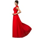 Vestido de Novia Largo Sexy One Shoulder Long Bridesmaid Dresses for Party Red Champagne Prom Dress Chiffon Wedding Events 4287