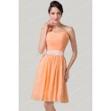 Wholesale Grace Karin Stock Fashion Knee Length Sexy One Shoulder Flower Slim Party Gown Short Bridesmaid Dress Orange CL6219