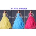 Wholesale  Floor Length Chiffon Evening Dress Formal Dresses Long Ball Gown Sweetheart Blue Red Yellow Party Gown CL3411