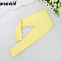 WEONEWORLD 2018 Summer Baby Girl Pants Elastic Waist Cotton Candy Color Kids Pencil Pants Causal Jeans Long Solid Girl Leggings