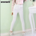 WEONEWORLD 2018 Summer Elestic Waist Children Kids Pants Baby Girl Jeans Candy Color Solid Causal Jeans For Girls Leggings