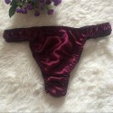 Men Underpants Lingerie Silk Briefs Panties Solid Underwear Sexy Low Rise Thongs Comfortable