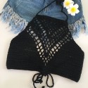 Summer Crochet Knitting Halter Top Solid Color Wrapped Women Bikini Bra Tank Beachwear Sex Bralette Hot Pro New Top