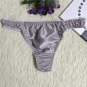 Women Underwear solid color silk smooth Sexy Soft Slip Comfortable Thong Panties String Breathable Underwear