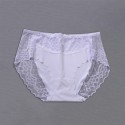 Women's Lace Panties Sexy Fashion Mid Waist Breathable ElasticTriangle hollow out Briefs solid color Breathable Briefs