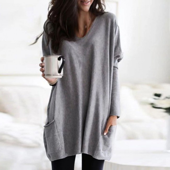 Women's Sweaters Ladies Pullovers Autumn Solid Casual Fashion Plus Size Pullover Autumn Winter V-Neck